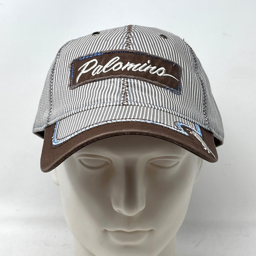 Palomino Pinstripe Baseball Cap Brown One Size Fits‎ Most Embroidered Logo